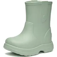 Ladeheid x Camminare Gummistiefel Kinder aus leichtem EVA wasserdicht rutschfest und angenehm flexibel mit schlichtem robustem Design für komfortable Alltagswege LA-CA-18 (Oliv, 26/27 EU)