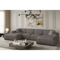 Fun-Möbel Wohnlandschaft U-Form CELES XS in Stoff Scala Taupe