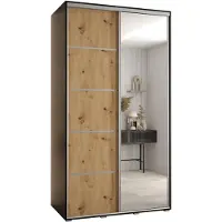 MEBLE KRYSPOL Davos 5 Schrank, zwei Türen - 235,2x140x60 cm - Schwarz Artisan Silber