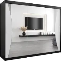 MEBLE KRYSPOL Kleiderschrank, Schiebetürenschrank Schlafzimmer, Schrank mit Spiegel MONACO 250 cm