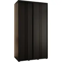 MEBLE KRYSPOL Cannes 6 Schrank mit 2 Schiebetüren - 205,2x130x60 cm - Schwarz Schwarz Schwarz
