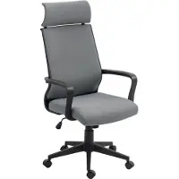 Moonbite Ergonomischer Drehstuhl mit hoher Lehne, Kopfstütze und Armlehnen, Wippfunktion, Kunstwolle-Bezug, Gaslift Klasse 3, bis 120 kg, Polyester, Dunkelgrau