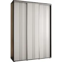 MEBLE KRYSPOL Davos 6 Schrank, drei Türen - 235,2x170x45 cm - Schwarz Weiß Silber