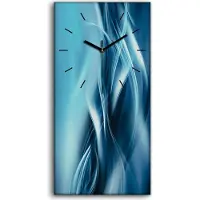 Coloray Küchenuhr Bürouhr Leinwand Uhr Geräuschlos 30x60 Wellen der abstrakten Kunst - schwarze Hände