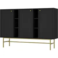 Masseno Kommode TORINO 158 cm Sideboard mit 3 Türen für Wohnzimmer Schlafzimmer Modern 158x41x108 cm Graphitfarben / Graphitfarben