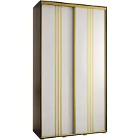 MEBLE KRYSPOL Davos 6 Schrank, zwei Türen - 235,2x140x45 cm - Schwarz Weiß Gold