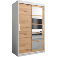 MEBLE KRYSPOL Kleiderschrank, Schiebetürenschrank Schlafzimmer, Schrank mit Spiegel ROMA 1 120 cm