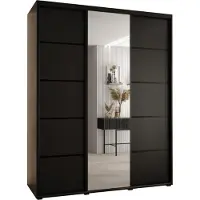 MEBLE KRYSPOL Davos 5 Schrank, drei Türen - 235,2x200x60 cm - Schwarz Schwarz Schwarz