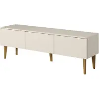 PAWS MÖBEL BERGEN Eiche skandinavisch RTV Schrank, TV Tisch, TV Kommode, 1503D, dreitüriger, BEIGE-Farbe, 150x48x37 cm, Kaschmir