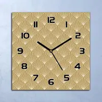Coloray Wanduhr Echt-Glas-Küchenuhr Sonnenbrand gelb Quarz Lautlos 30x30 Deko Bilder