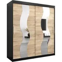MEBLE KRYSPOL Kleiderschrank, Schiebetürenschrank Schlafzimmer, Schrank mit Spiegel SEWILLA 180 cm