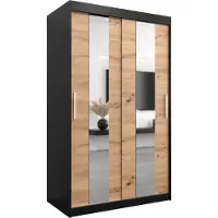 MEBLE KRYSPOL Kleiderschrank, Schiebetürenschrank Schlafzimmer, Schrank mit Spiegel POLE 120 cm