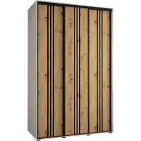 MEBLE KRYSPOL Davos 6 Schrank, drei Türen - 235,2x150x60 cm - Weiß Artisan Schwarz