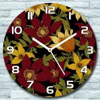 Coloray Wanduhr aus Glas Rund fi 30 Vintage Gänseblümche Quarz Deko Schlafzimmer Büro
