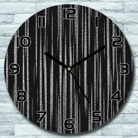 Coloray Wanduhr aus Glas Rund fi 30 Abstraktes Schwarz Quarz Deko Schlafzimmer Büro
