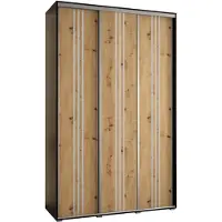 MEBLE KRYSPOL Davos 6 Schrank, zwei Türen - 235,2x130x45 cm - Schwarz Artisan Silber