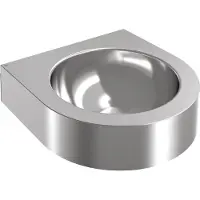 Kwc Einzelwaschtisch, ANIMA, Edelstahl, 345x118x350 mm, Halbrund