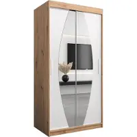 MEBLE KRYSPOL Kleiderschrank, Schiebetürenschrank Schlafzimmer, Schrank mit Spiegel ELYPSE 100 cm