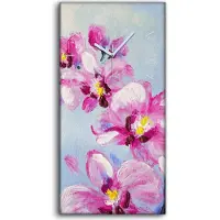 Coloray Dekor Leinwand Uhr Wandbilder Geräuschlos 30x60 Gemälde Blumen Pflanzen Kunst - weiße Hände