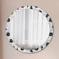 Coloray Ø100cm Modern Spiegel - Wandspiegel Wandmontage- Schlafzimmer - linear blumen zusammensetzung