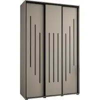 MEBLE KRYSPOL Kryspol Dakota 8 Schrank, drei Türen - 235,2x150x45cm - Kaschmir Schwarz