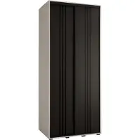 MEBLE KRYSPOL Davos 6 Schrank, zwei Türen - 235,2x120x60 cm - Weiß Schwarz Schwarz