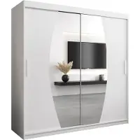 MEBLE KRYSPOL Kleiderschrank, Schiebetürenschrank Schlafzimmer, Schrank mit Spiegel ELYPSE 200 cm