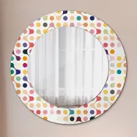 Coloray Spiegel - Mirror zum Wandspiegel Schlafzimmer – Schminkspiegel- multicolor nahtlos- Ø60cm