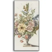 Coloray Wohnzimmer-Bild Leinwand Uhr Geräuschlos 30x60 Gemälde Blumen Pflanzen Kunst - weiße Hände
