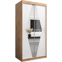 MEBLE KRYSPOL Kleiderschrank, Schiebetürenschrank Schlafzimmer, Schrank mit Spiegel BOLIWIA 100 cm