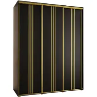 MEBLE KRYSPOL Davos 6 Schrank, drei Türen - 235,2x200x60 cm - Schwarz Schwarz Gold
