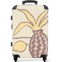 NoBoringSuitcases.com Großer Koffer - Ananas - Zitrone - Obst - Abstrakt - Kombinationsschloss TSA - Hartschalen Trolley 4 Rollen - 72 liter - Reisekoffer - 66 cmKoffer Mittelgroß 67x43x25 cm, 72L,