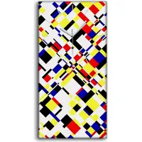 Coloray Wanduhr Leinwand Bild Uhr Kunstdruck 30x60 Geometrien Kunst - weiße Hände
