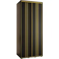 MEBLE KRYSPOL Davos 6 Schrank, zwei Türen - 235,2x110x60 cm - Schwarz Schwarz Gold