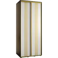 MEBLE KRYSPOL Davos 6 Schrank, zwei Türen - 235,2x100x60 cm - Schwarz Weiß Gold