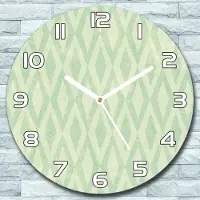 Coloray Wanduhr aus Glas Rund fi 30 Grunge Rhombus grün Quarz Deko Schlafzimmer Büro