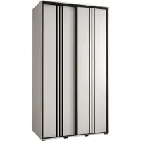 MEBLE KRYSPOL Davos 6 Schrank, zwei Türen - 235,2x140x60 cm - Weiß Weiß Schwarz
