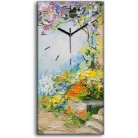 Coloray Dekor Leinwand Uhr Wandbilder 30x60 Bild Haus Garten Blume Baum Tür Fenst - schwarze Hände