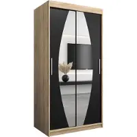 MEBLE KRYSPOL Kleiderschrank, Schiebetürenschrank Schlafzimmer, Schrank mit Spiegel ELYPSE 100 cm