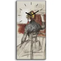 Coloray Wanduhr Bürouhr Leinwand Bild 30x60 Malerei Frauen Musikerinnen Klavier Kunst - schwarze Hände