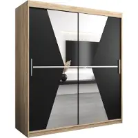 MEBLE KRYSPOL Kleiderschrank, Schiebetürenschrank Schlafzimmer, Schrank mit Spiegel MAROKO 180 cm