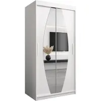 MEBLE KRYSPOL Kleiderschrank, Schiebetürenschrank Schlafzimmer, Schrank mit Spiegel ELYPSE 100 cm