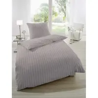 Hahn Textilien Hahn Satin Bettwäsche 135x200 cm + 80x80 cm Nougat 100% Baumwolle