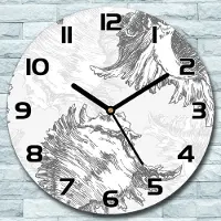 Coloray Wanduhr aus Glas Rund fi 30 Muscheln Zarte Quarz Deko Schlafzimmer Büro