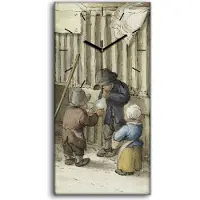 Coloray Dekor Leinwand Uhr Wandbilder Quarz 30x60 Malerei Dorfbewohner Kinder Kunst - schwarze Hände