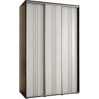 MEBLE KRYSPOL Davos 6 Schrank, drei Türen - 235,2x150x60 cm - Schwarz Weiß Silber