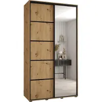 MEBLE KRYSPOL Davos 5 Schrank, zwei Türen - 235,2x140x60 cm - Artisan Artisan Schwarz