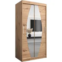 MEBLE KRYSPOL Kleiderschrank, Schiebetürenschrank Schlafzimmer, Schrank mit Spiegel ELYPSE 100 cm