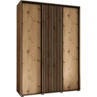 MEBLE KRYSPOL Sapporo 1 Schrank mit 3 Schiebetüren - 205,2x180x45 cm - Artisan Artisan Schwarz