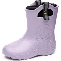 Ladeheid Kinder Federleichte Gummistiefel Thermo Fütterung Mädchen Jungen Rutschfest Regenstiefel Kinder Regenschuhe LA-CA-Frog245 (Gelb, 30/31 EU)